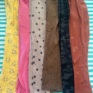 Girls Leggings Set- 6 pairs. Sizes 7-8. Old navy, cat & jack and H & M.